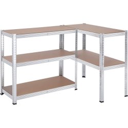 Stlreol - st med 2 lagerreoler - slv og brun 180 x 90 x 40