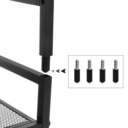 Skoreol med 3 hylder - stabelbart skostativ - sort metal