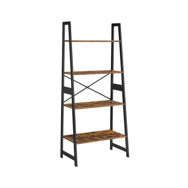 Stigereol - bogreol i bambus - rustik brun 63 x 34 x 137