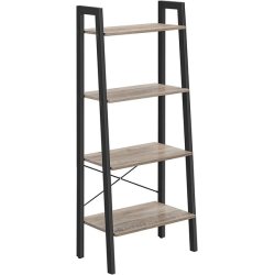 Reol - stigereol i industrielt design - gr beige 138 x 56 x 34