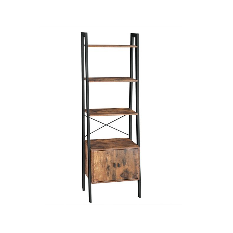 Reol - stigereol i industrielt design - rustik brun 173 x 56 x 34