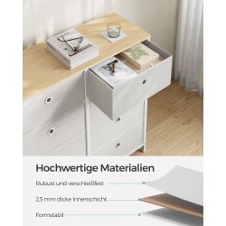 Kommode med 8 skuffer - hvid og brun - 80 x 30 x 81,5