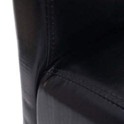 Barstole - 2 stk med sort lder, mrke trben, fodsttte og hj ryg