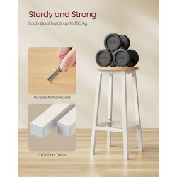 Barstol i industrielt design - s�t med 2 barstole - eg brun