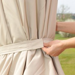 Markedsparasol  500 cm - stor rund parasol p  5 meter - creme/beige