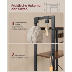 Garderobestativ stort 4-i-1 tjstativ - rustik brun 40x120x190