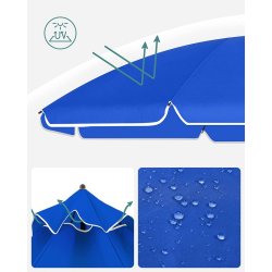 Strandparasol � 1,6 M - �160 parasol til strand - bl�