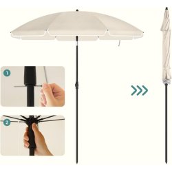 Strandparasol � 1,6 M - �160 parasol til strand - beige