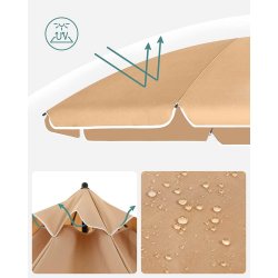 Strandparasol � 2 M - �200 parasol til strand - taupe