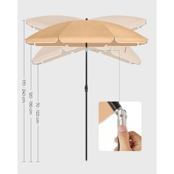 Strandparasol � 2 M - �200 parasol til strand - taupe