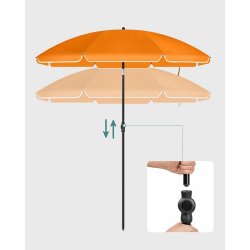 Strandparasol  2 M - 200 parasol til strand - orange