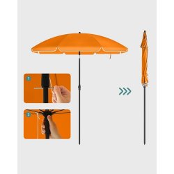 Strandparasol  2 M - 200 parasol til strand - orange