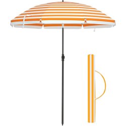 Strandparasol � 1,6 M - �160 parasol til strand - orange og hvid