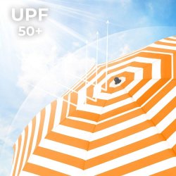 Strandparasol � 1,6 M - �160 parasol til strand - orange og hvid