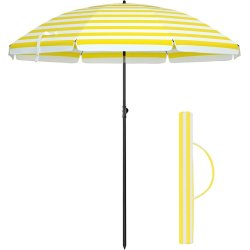 Strandparasol � 2 M - �200 parasol til strand - gul og hvid