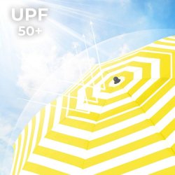 Strandparasol � 2 M - �200 parasol til strand - gul og hvid