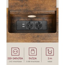 Konsolbord med strm - smalt sidebord - rustik brun 120x25x81