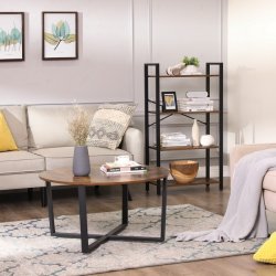 Bogreol - reol i industrielt design - rustik brun 120 x 66 x 30