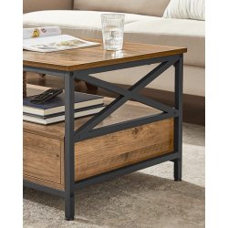 Sofabord - stuebord i industrielt design - valn�d brun 100x55x45