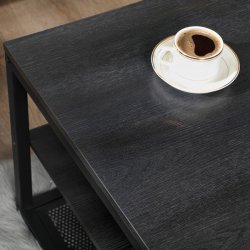 Sofabord - stuebord i industrielt design - sort 100 x 60 x 45