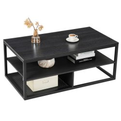 Sofabord - stuebord i industrielt design - sort 100 x 60 x 45