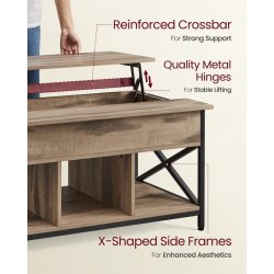 Sofabord med indbygget computerbord og skrivebord - brun