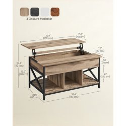 Sofabord med indbygget computerbord og skrivebord - brun