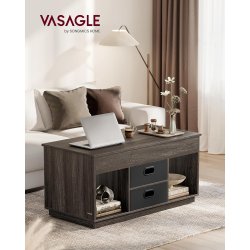 Sofabord med indbygget computerbord og skrivebord - brun