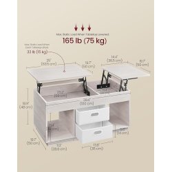 Sofabord med indbygget computerbord og skrivebord - gr� beige