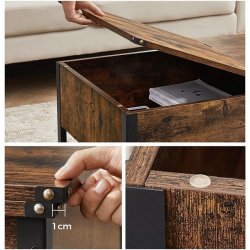 Sofabord - stuebord i industrielt design - rustik brun 100x55x47