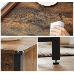 Sofabord - stuebord i industrielt design - rustik brun 100x55x47