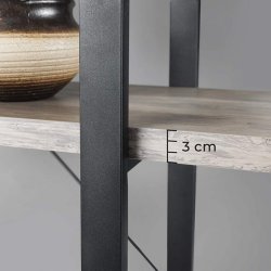 Reol - stuereol i industrielt design - gr beige 177,5 x 105 x 33,5