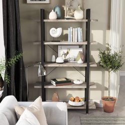 Reol - stuereol i industrielt design - gr beige 177,5 x 105 x 33,5