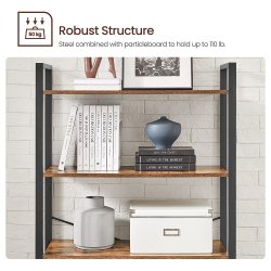 Reol - stuereol i industrielt design - rustik brun 186 x 80 x 30