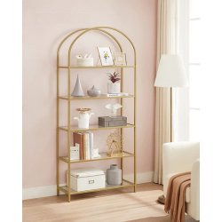 Stuereol - gulvreol med hrdet glas og gyldent stel 83x30,2x183,5