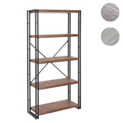 Bogreol - reol med 5 hylder 165 x 80 x 30 med 3D mrk egetr struktur