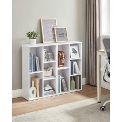 Bogreol - reol i industrielt design - hvid 50x24x80