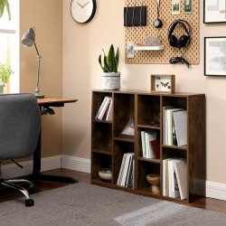 Bogreol - reol i industrielt design - rustik brun 50x24x80