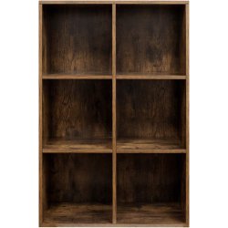 Bogreol - rumdeler i industrielt design - rustik brun 65,5x30x97,5