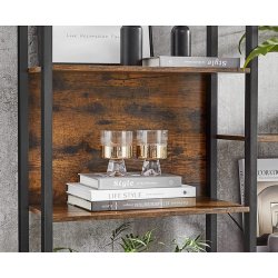 Reol - stor stuereol i industrielt design - rustik brun 158x24x166