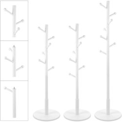 Stumtjener i hvid tr� - frakke stativ til entre - 38x38x175