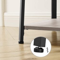 Stumtjener - frakke stativ i sort metal med 3 gr beige hylder