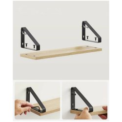 Hylder i tr� - 3 v�gh�ngte sv�vende tr�hylder - brune v�ghylder