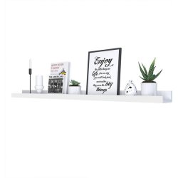 Hylde i tr� - v�gh�ngt sv�vende tr�hylde - hvid v�ghylde 115 cm