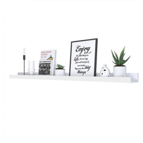 Hylde i tr� - v�gh�ngt sv�vende tr�hylde - hvid v�ghylde 115 cm