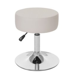 Skammel - hjdejusterbar taburet 35 cm - creme kunstlder