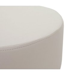 Skammel - hjdejusterbar taburet 35 cm - creme kunstlder