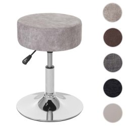 Skammel - hjdejusterbar taburet 35 cm - imiteret ruskind - gr vintage