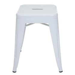 Skammel i industriel design - stabelbare skamler i metal - 2 stk hvide