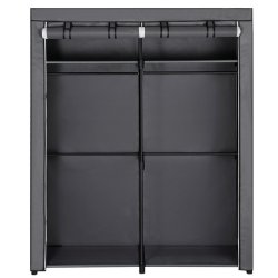 Kldeskab med stofsider - gr garderobeskab og tjskab - 174 cm